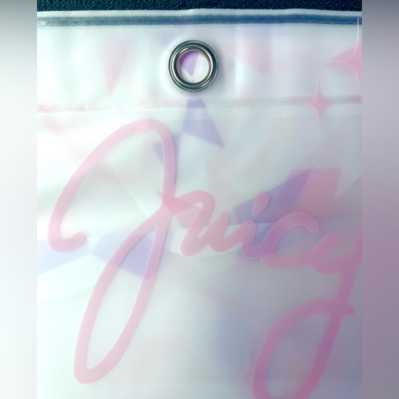 Juicy Couture Semi-Clear Pink White Lavender Shower Curtain Liner PEVA 70x72 NWT - Picture 3 of 5